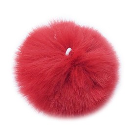 Unpafcxddyig 28 Pieces Pom Pom Balls Soft with Elastic Loop Artificial Fur Pompoms 3.15in for DIY Scarves Gloves Knitting Hats Bagss,red
