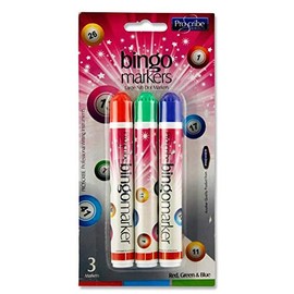 Premier Stationery Pro:Scribe Bingo Markers. 3 Assorted Colors. Pack of 3