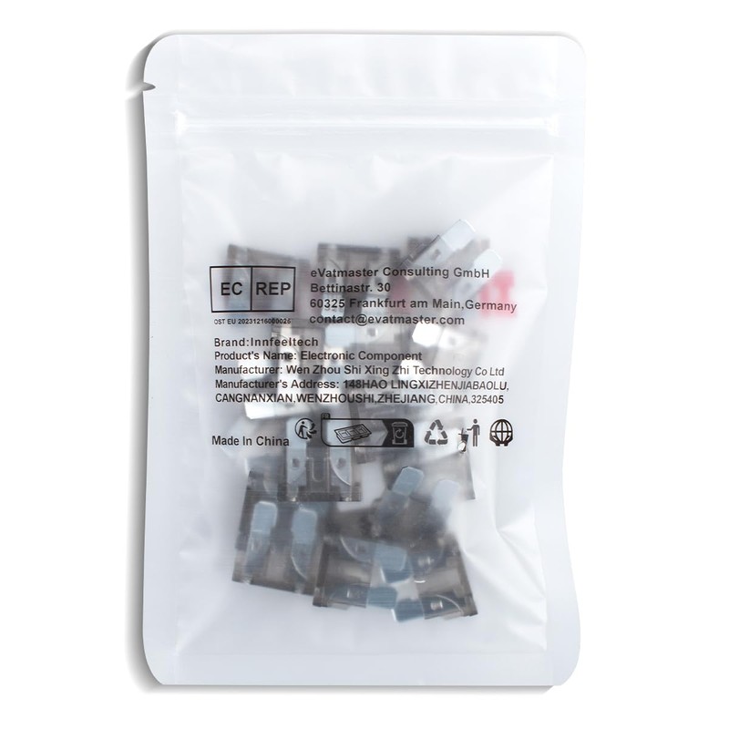 Innfeeltech 25 Stück Standard-Autosicherung, Flachsicherung 2A mit 2 Plastikclips für