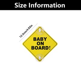 2 PCS Baby on Board Sign for Car, Baby on Board Badge, for Car Window Bumper Stickers(Yellow)