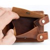 FLW Men's Biker Natural Leather Wallet with a Metal Chain