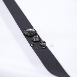 Simple Shower Curtain Liner Water Repellent Fabric Washable Cloth (Hotel Quality, Friendly, Heavy Weight Hem) with White Plastic Hooks - 72" x 78", Black and White Stripe