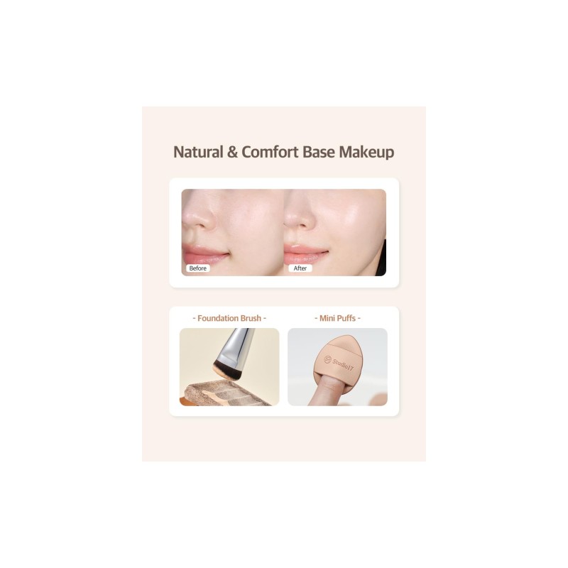 Studio17 [Studio17]Skinfit makeup kit (Puff 4ea + Foundation Brush 1ea)