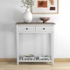 kinbor Entryway Table - White Console Table with 2 Drawers,