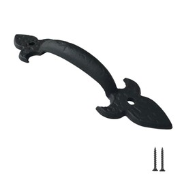 8 Inch Hammered Cast Iron Door Handle – The Heavy-Duty Barn Door Pull That Commands Attention – Rustic Black Grip for Gates, Sheds & Cabinets – Screws Included