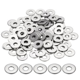 sourcing map M5 Flat Washer for Screw, 120Pcs 304 Stainless Steel Washers 5MM ID x 15MM OD x 1.5MM Thick for Bolts, Factories Repair, Kitchens, Shops, and Outdoor Construction (Silver Tone)