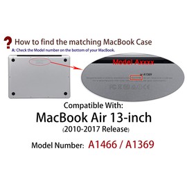 MacBook Air 13 Inch Case UESWILL Smooth Soft-Touch Matte Hard Shell Case Cover for MacBook Air 13" (Model: A1466/A1369) + Microfibre Cleaning Cloth Navy Blue