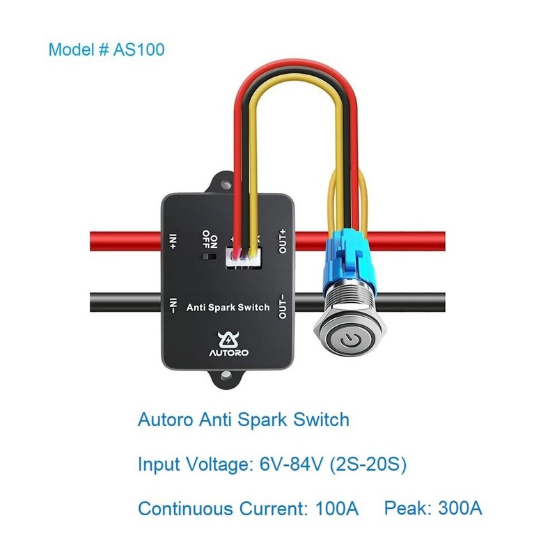 AS100 Anti Spark Power Switch 100A 84V DC for ESC
