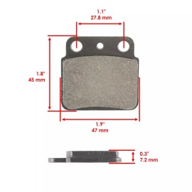 Caltric Front & Rear Brake Pads for Suzuki LT500R Quadracer 500 1987 1988 1989 1990