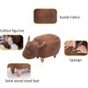 OLizee® Decorative Buffalo Storage Ottoman Footstool Cute Animal Upholstered Stool