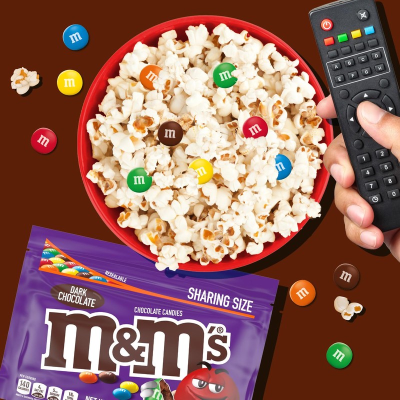 M&M'S Dark Chocolate Candy, Sharing Size, 9.4 oz Resealable Candy