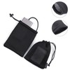 JnTech Mesh Pouch Drawstring Bag Set of 10 9x13cm Black