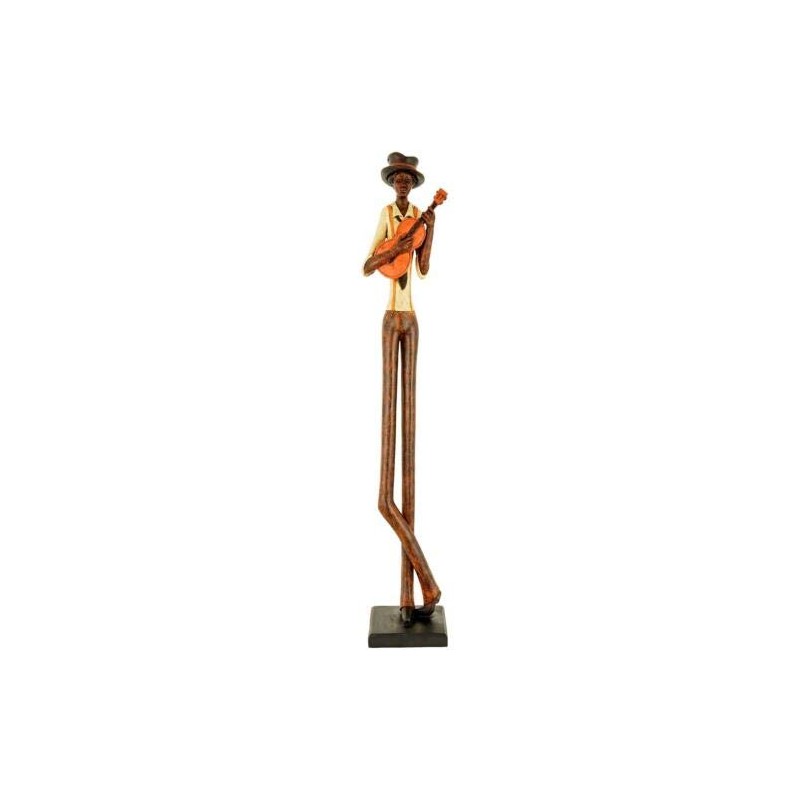 Standing Jazz Band Guitar Cream Shirt Figurine Ornament 60cm Musician