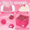 Singhoow Pink Doll Storage Organizer with Dividers 16.9 x 16.9