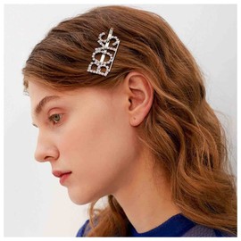 Yheakne Boho Crystal Hair Clip Pin Silver Letter Hair Clip Hair Clip Vintage Hair Clips Pins Decorative Bobby Pin Rhinestone Hair Clips Shiny Bridal Hair Accessories for Women and Girls Boys