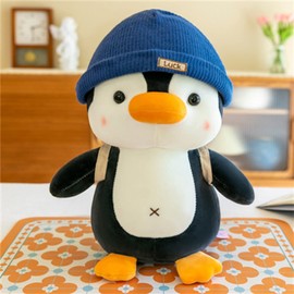 SWECOMZE Cuddly Toy Penguin Plush Toy for Girls, Boys & Babies - Fluffy Stuffed Toy for Cuddling & Playing, Penguin Stuffed Toy Cuddly Toy Gift (Blue, 23 cm)