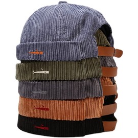 Faringoto Men's Skullies & Beanies Docker Hat Men's Trawler Fisherman Beanie Brimless Cap Rolled Cuff Retro Sailor Cap, Blue + Black + Camel + Army Green + Grey