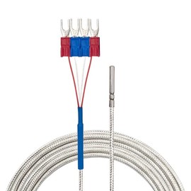 PerfectPrime TL4050, 4 Wires Class A RTD PT100 Temperature Sensor/Probe, -50~200°C / -58~392°F, 2 Meter Long