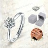 Anillo De Compromiso Plata 925 Para Mujer Ajustables Promesa GOOLUU
