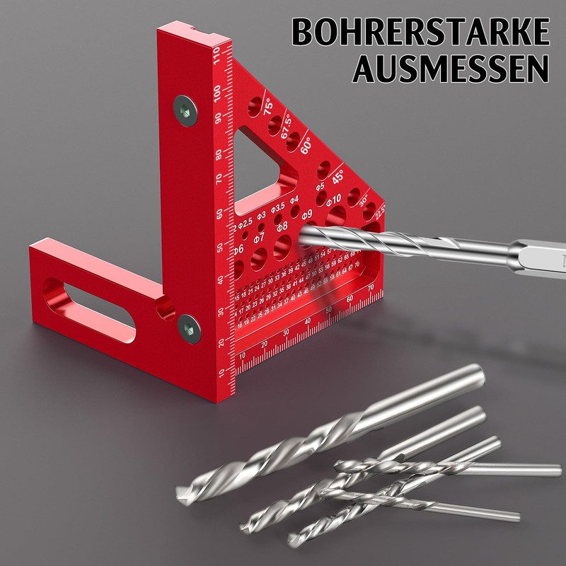 3D Mitre Angle, Multifunctional Protractor Woodworking 22.5°-90° High Precision Layout