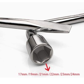 TopHomer 19MM Lug Wrench Chrome Vanadium Steel L-Type Wheel Nut Wrench Hex Key Socket Spanner Ideal for Repair Car