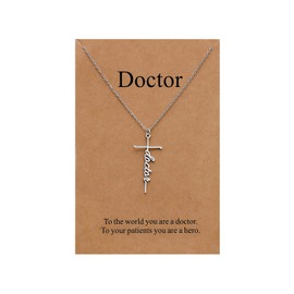 Lcherry Doctor Cross Necklace for Women Religious Jewelry Necklace Gifts