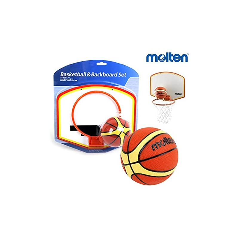 Molten Minibasketball-Set, Klebehalterung Basketballset, Mehrfarbig, 280 x 155 mm