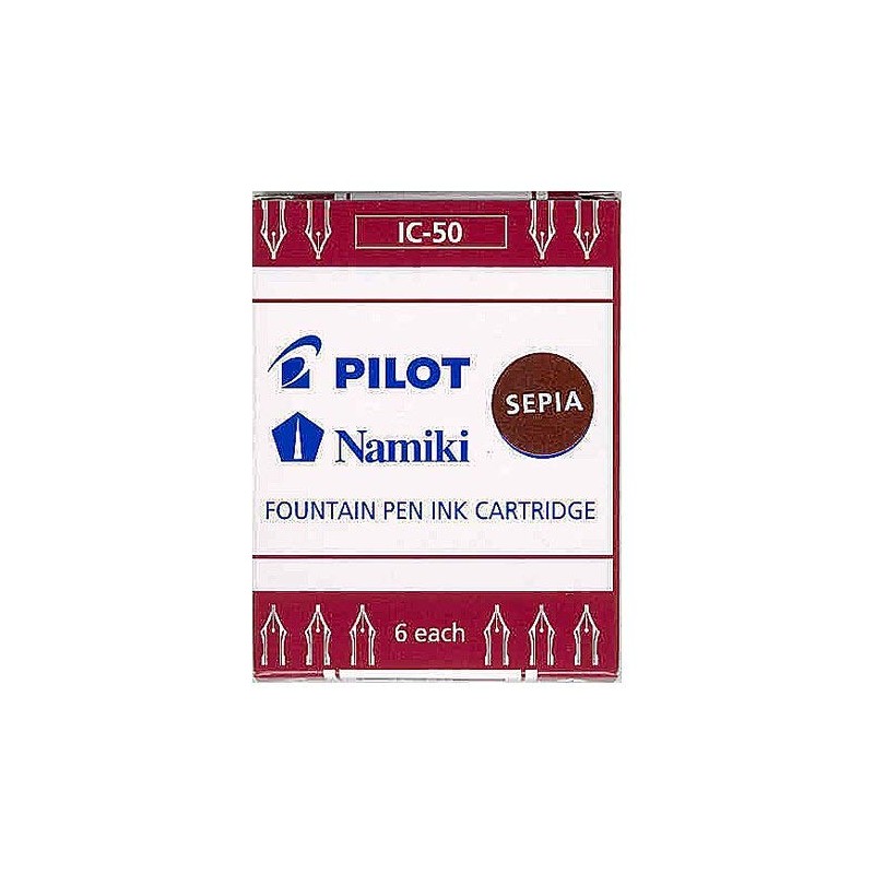 PILOT Namiki IC50 Fountain Pen Ink Cartridges, Sepia, 6-Pack (69006)