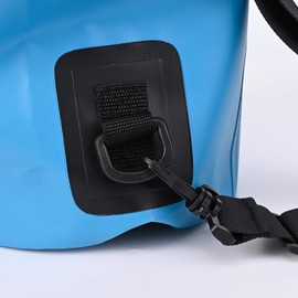 Queday Waterproof Dry Bag with Front Zippered Pocket for Women Men, 20L Roll Top Lightweight Dry Storage Bag Backpack for Travel, Kayaking, Boating, Rafting, Camping, Hiking & Beach Blue