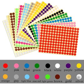 Dot Stickers,16 Sheet 6mm Round Coloured Dots Sticky Dots 6120 Circle Dot Labels Coding Dot Stickers for Office School Calendars Map Art Craft