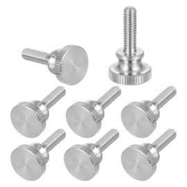 sourcing map M4x12mm Knurled Thumb Screws, 304 Stainless Steel Diamond Head Thumb Screws Metric Knurled Head Bolts with Shoulder Grip Knobs Hand Tighten Thread Fasteners, 12mm Dia. 8 Pcs