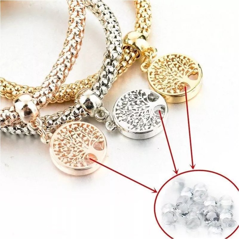 Veraly Set De 3 Pulsras Brazalet Color Plata Oro Rosado