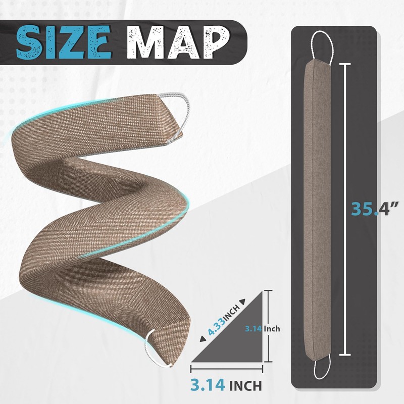 HIZH Upgraded Heavy Duty Draft Excluder for Doors,35.4''Extra Thick Wedge