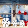 3 Pcs Winter Wooden Snowflake Decor Winter Snowflake Table Signs