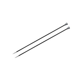 KnitPro 25 cm x 3 mm Karbonz Single Pointed Needles, Black and Silver