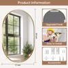 JENBELY Gold Oval Mirror, 17x30 Inch Pill Shaped Metal Frame
