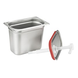 VITASUNHOW Condiment Pump Station, Sauce Dispenser Pump Seasoning Condiment Squeeze Pump Container with Base Removable Tanks,for Casual Fast Food, Western Restaurant (PP1055)