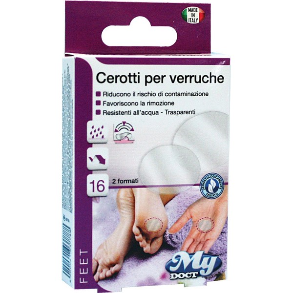 My Doct Plasters for Warts Waterproof and Transparent, Double Size ø 1.8 cm and ø 1.2 cm, 16 Pieces