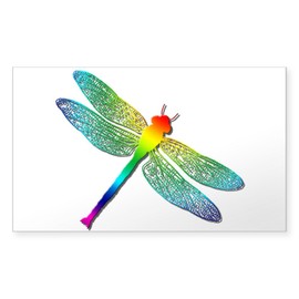 CafePress Rainbow Dragonfly Rectangle Bumper Sticker Car Decal