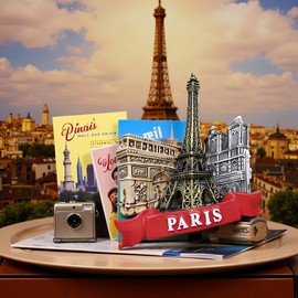 Paris France Eiffel Tower 3D Refrigerator Magnet - Resin Souvenir Fridge Decoration for Home, Kitchen, Office