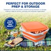 2-Pack XL Collapsible BBQ Prep Tub with Built-In Cutting Board,