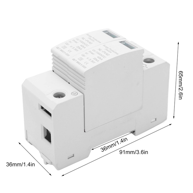 2P Surge Protective Device 20 To 40KA Flame Retardant 36mm