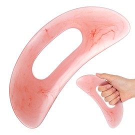 Ajcotahm Body Gua Sha Tool Cellulite Guasha Tool Large Gua Sha Massage Tools Muscle Scraping Massage Tools with Handle for Back Neck Face Leg Lymphatic Drainage Cellulite Remove (Pink)