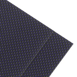 sourcing map 2Pcs Carbon Fiber Sheet 250x100x3mm 3K Carbon Fiber Board with Metallic Threads Plain Weave Glossy Surface Laminate Plate Panel for Automotive, Cars, RC Models, Drones, DIY, Blue