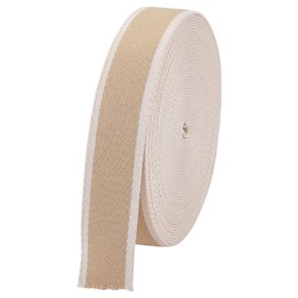 AHANDMAKER 12.5 Yards Webbing Heavy Duty Striped 1.5 inch White Polyester Ribbon Flat Webbing Straps for Bag Handles, Bag Strap, Tote Bag, Cloth Belt, Arts and Crafts