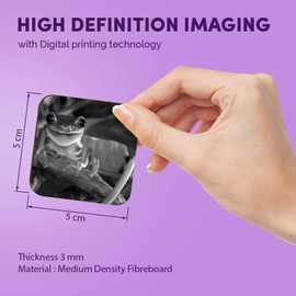 1 x Square MDF Fridge Magnet - Smiling Frog 36121