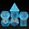Glass DND Dice, DNDND 7 Piece Dark Blue Glass Dice