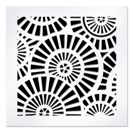 SABA Home Decor Air Vent Cover Grille - Acrylic Plexiglass 10 x 10 Duct Opening (12 x 12 Overall) White Finish Decorative Register Covers for Walls and Ceilings, Waterwheel