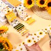 Sanixin 40 Pcs Summer Bee Floral Cotton Yellow Black Stripe