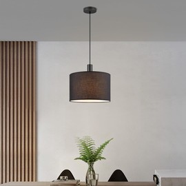 Home Sweet Home Hanging Lamp Fabric for Lampshade | Light | 10/10/230 cm | Black | Metal Pendant Lamp | E27 | for Lampshade | Light with a Diameter of Max. 55 cm